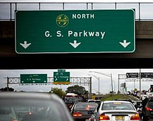 Sign for a Garden State Parkway