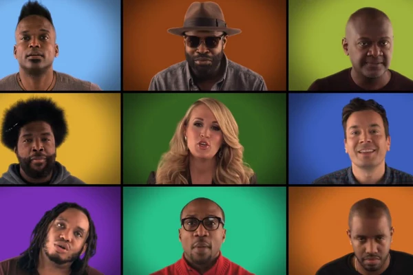 Carrie Underwood, Blake Shelton Are the Champions in Epic 'Brady Bunch'-Style Collab [Watch]