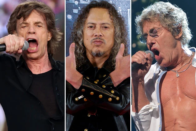 Mick Jagger, Kirk Hammett, and Roger Daltrey