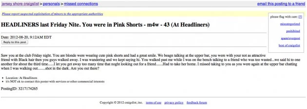 Funny and Creepy 'Missed Connections' from Craigslist ...