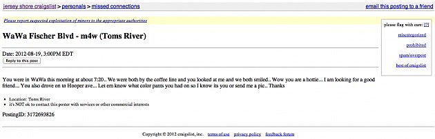 Funny and Creepy 'Missed Connections' from Craigslist ...