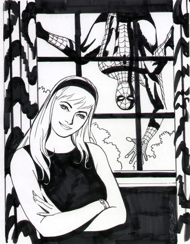 Gwen Stacy and Spider-Man by Steve Rude