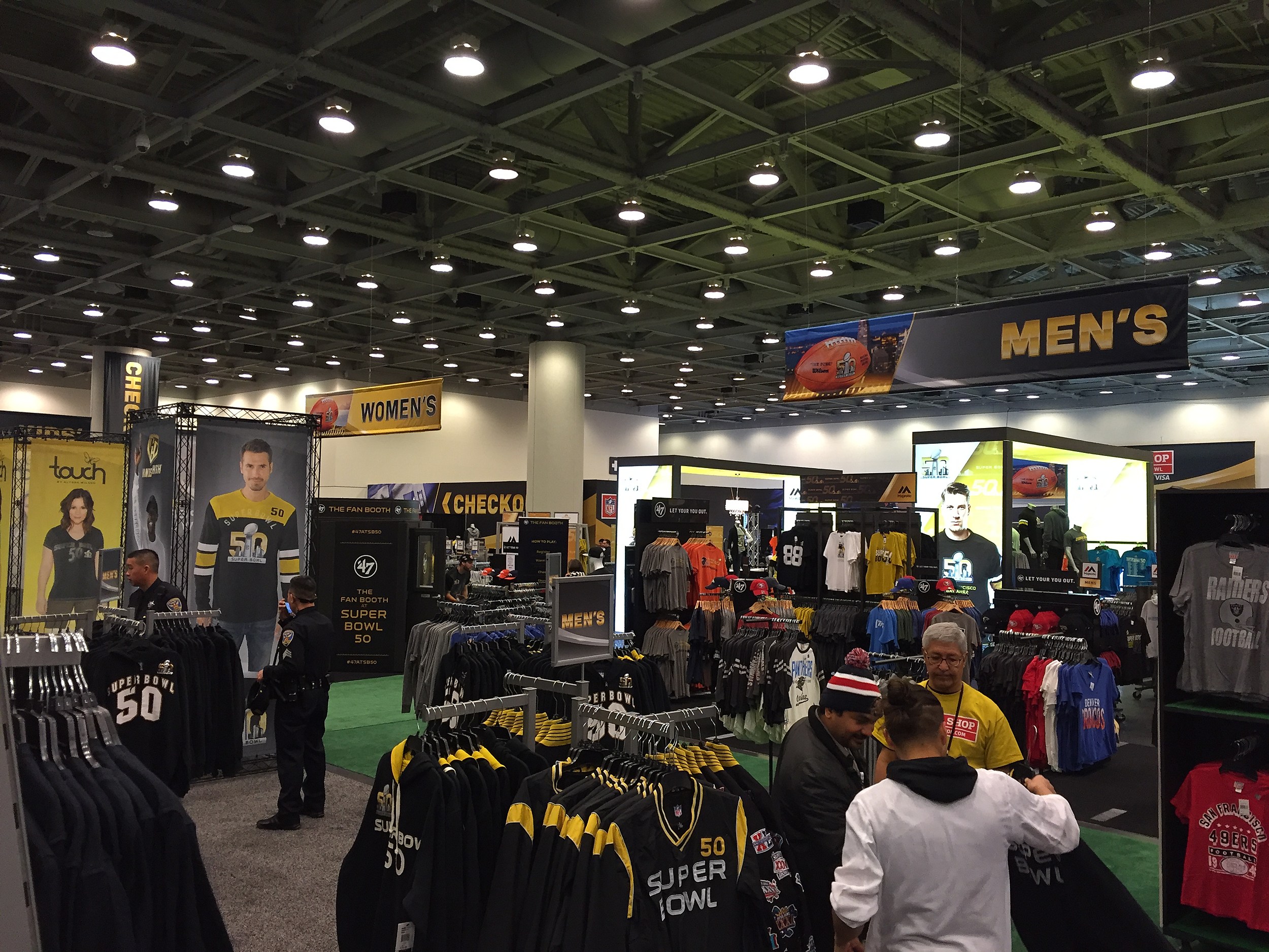 NFL Shop sets up giant store for Radio Row week.