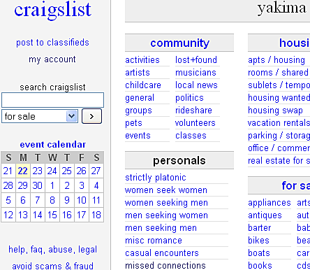 Yakima Craigslist Missed Connections, A Very Stupid Poem