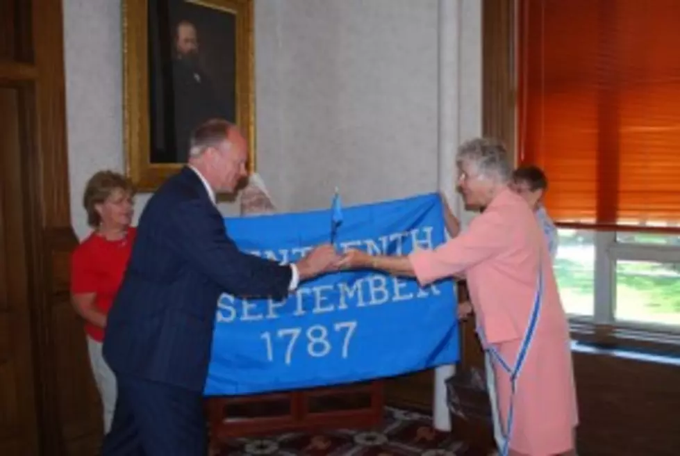 Governor Mead Receives Constitution Flag