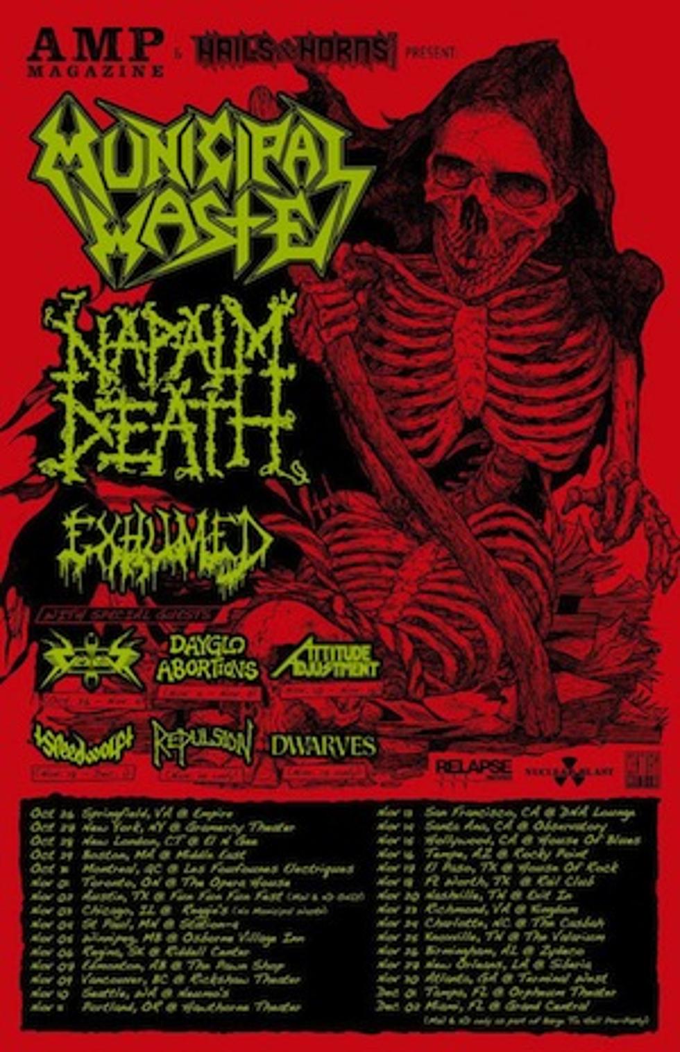 Napalm Death, Municipal Waste + Exhumed Announce 2012 North American Tour