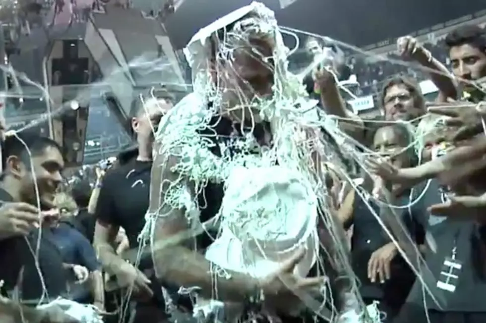Metallica&#8217;s James Hetfield Gets Silly-Stringed and Pied for Birthday Celebration