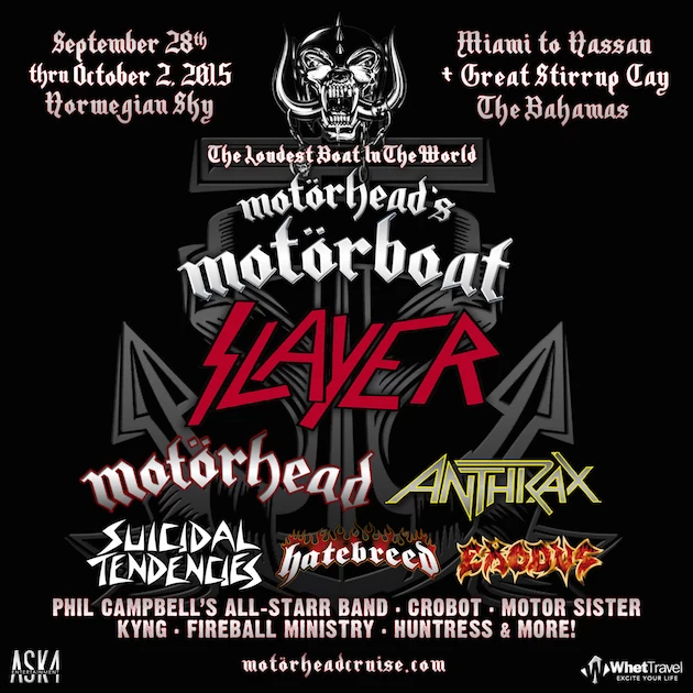 God Damn! Slayer, Anthrax, Exodus, Hatebreed, Suicidal Tendencies and More Scheduled For Motörhead’s Motörboat Cruise!