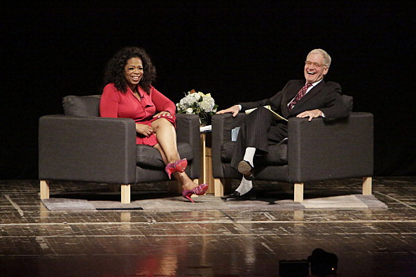 David Letterman Oprah Winfrey And Jay Leno For The Late Show With David Letterman