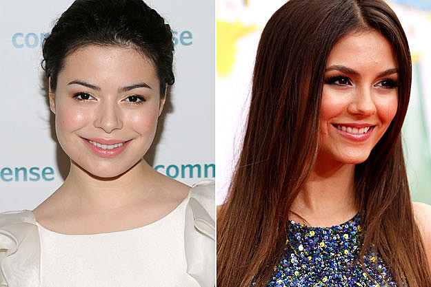 Nickelodeon stars Miranda Cosgrove and Victoria Justice are showing their 