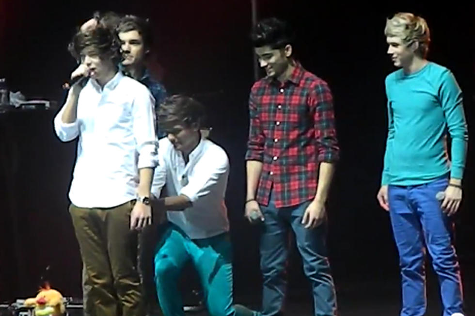 One Direction Members Pinch Harry Styles&#8217; Butt Onstage