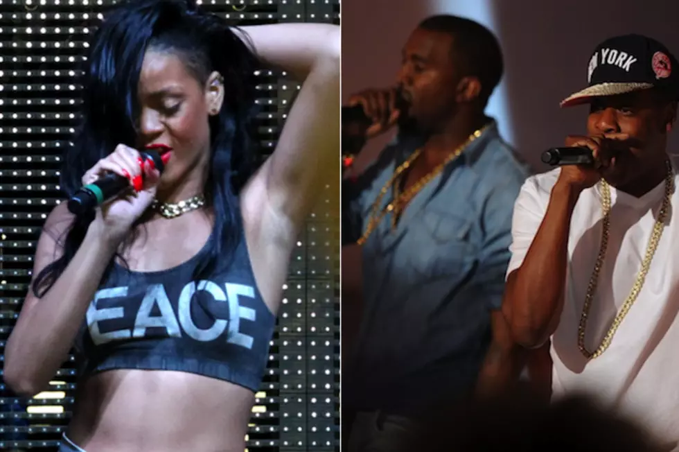 Rihanna Makes Guest Appearance at Jay-Z + Kanye West Gig in London