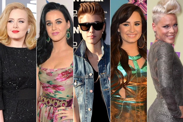 Adele Katy Perry Justin Bieber Demi Lovato Pink
