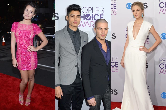 Lea Michele Siva Kaneswaran Taylor Swift 2013 Peoples Choice Awards