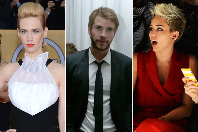 January Jones Liam Hemsworth Miley Cyrus Oscars 2013
