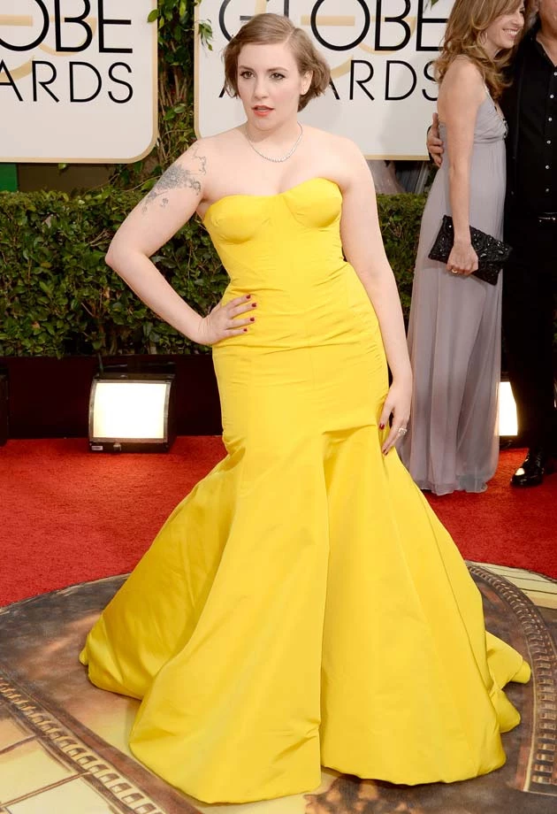 Lena Dunham 2014 Golden Globes Zac Posen