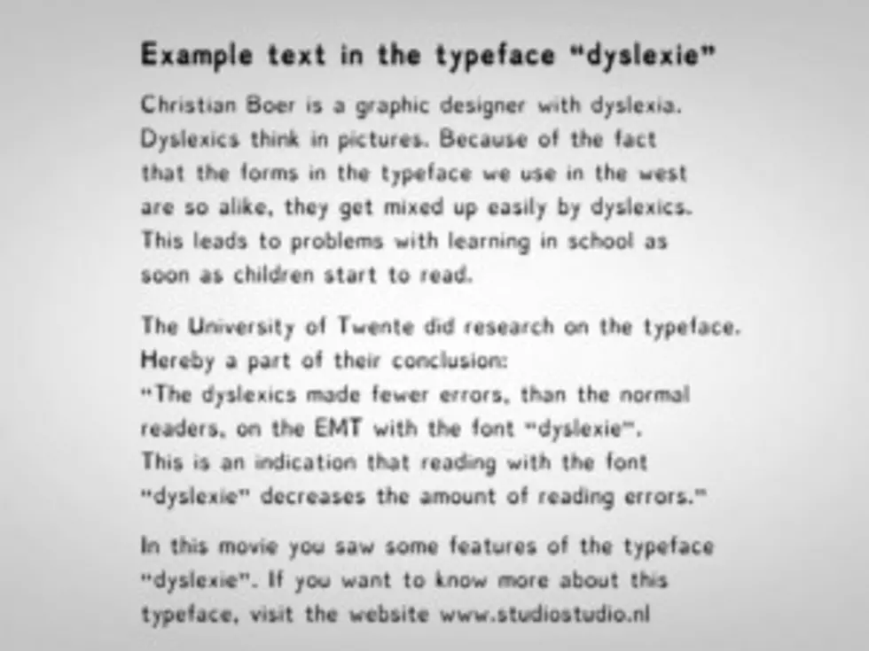 New &#8216;Dyslexie&#8217; Font Created to Help Dyslexia Sufferers [VIDEO]