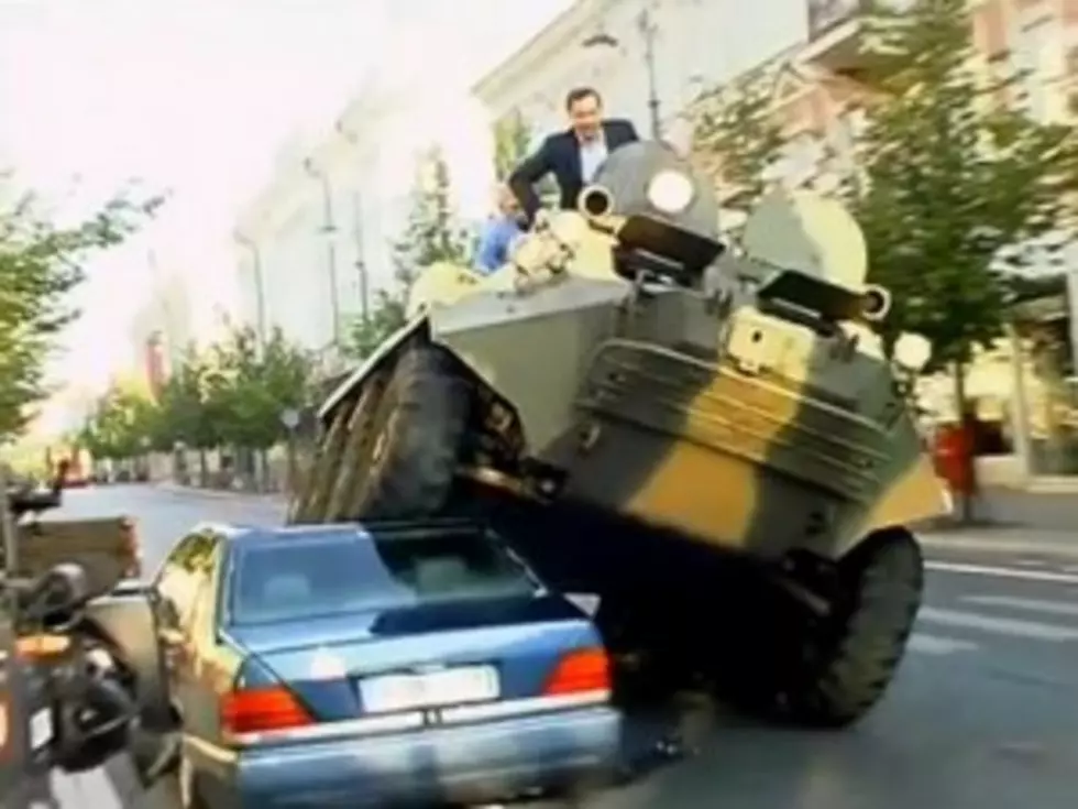 City Mayor Crushes Illegally Parked Car With Armored Tank [VIDEO]