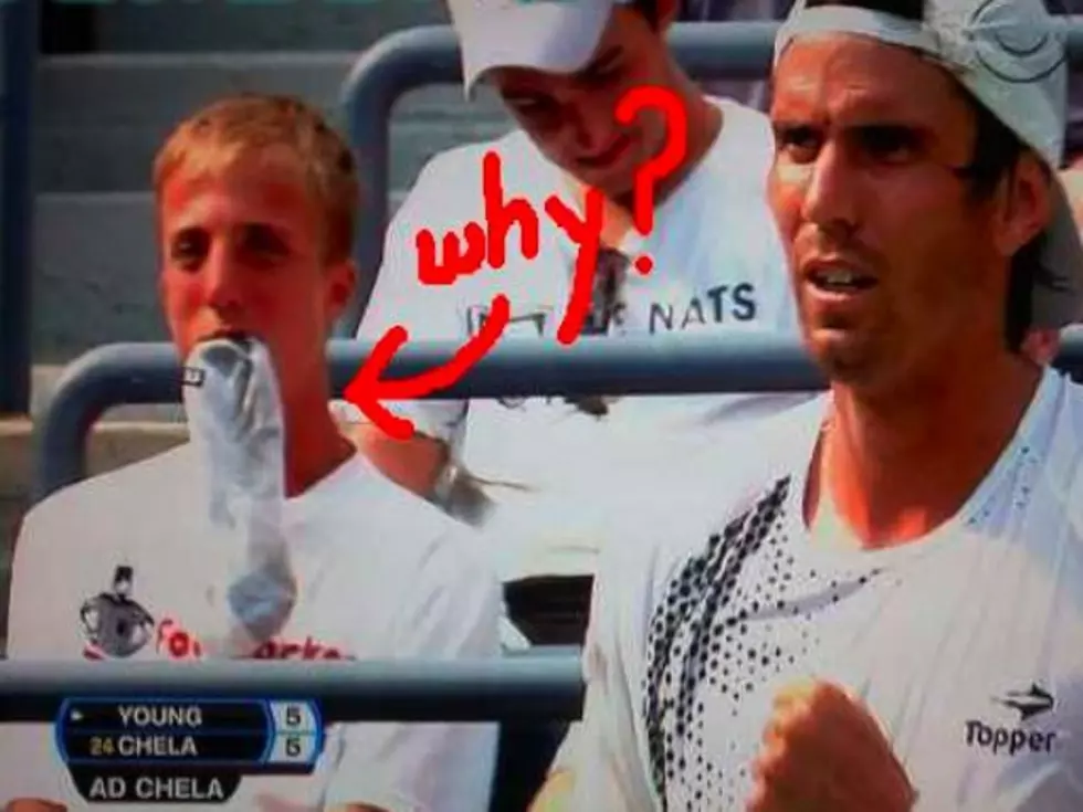 US Open Spectator Spotted With Sock in His Mouth [PICTURE]