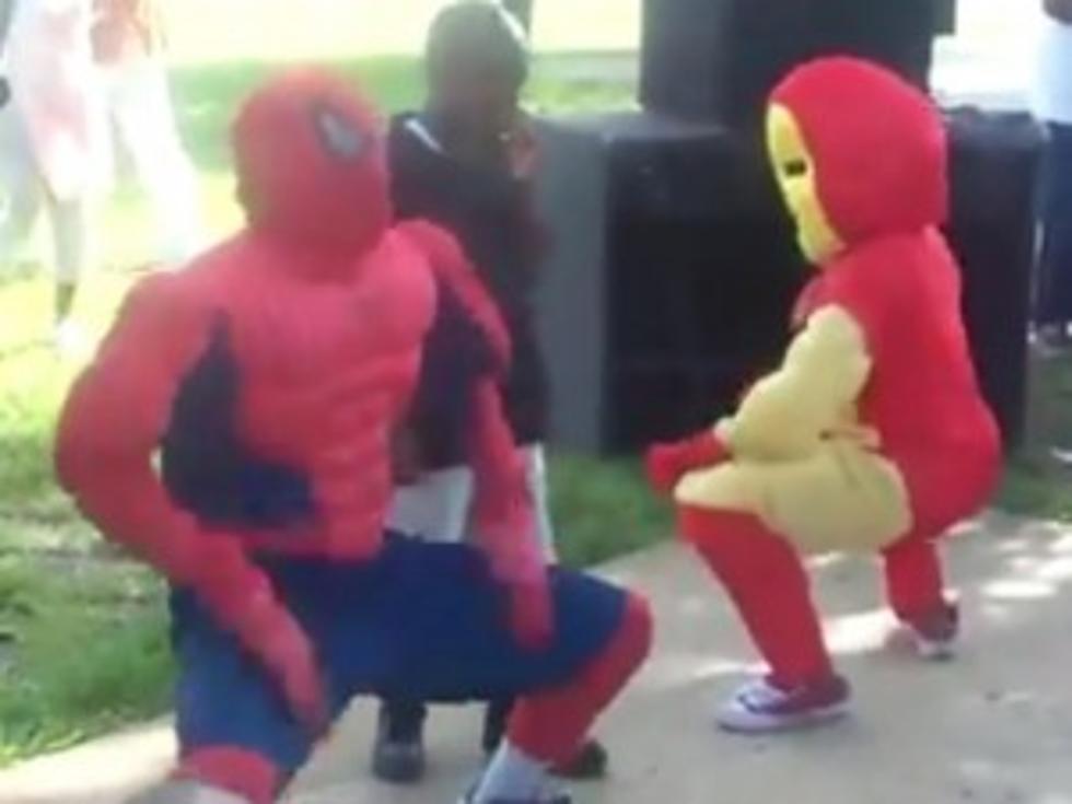 Did These Costumed Superheroes Get Too Funky at a Kid&#8217;s Birthday Party? [VIDEO]