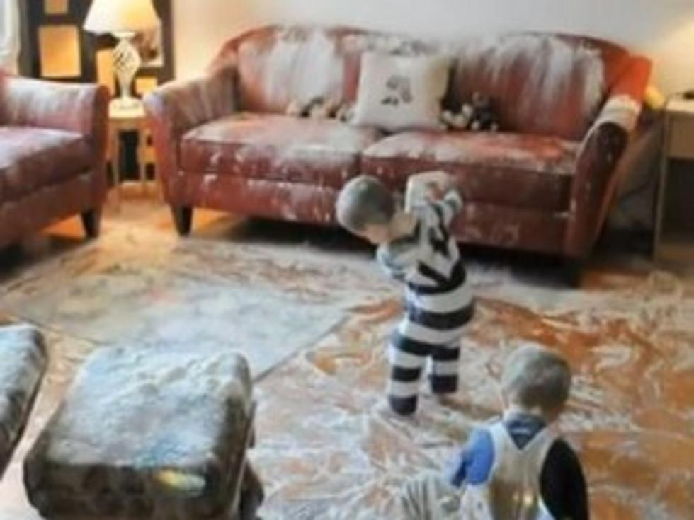 Kids Destroy House With Bag of Flour [VIDEO]