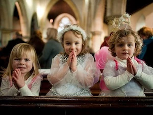 religion girls praying church