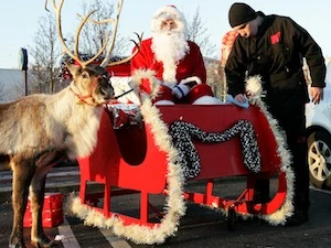 santa sleigh reindeer flying speed of light