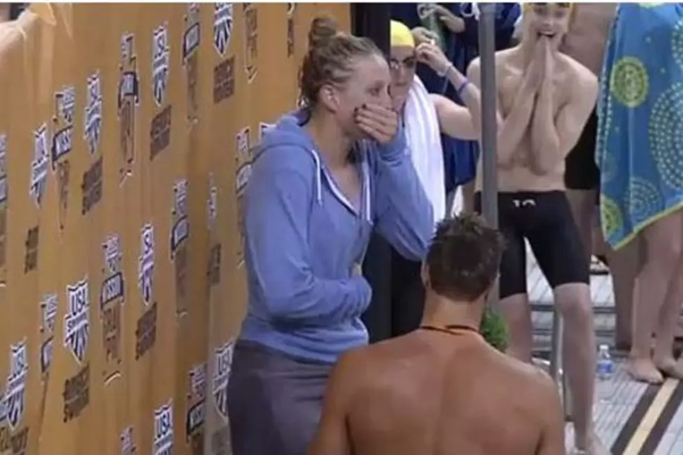 Olympic Swimmer Proposes to Girlfriend From Medal Stand