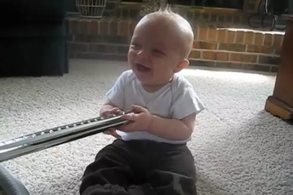 Baby Has Adorable Reaction to Vacuum Cleaner