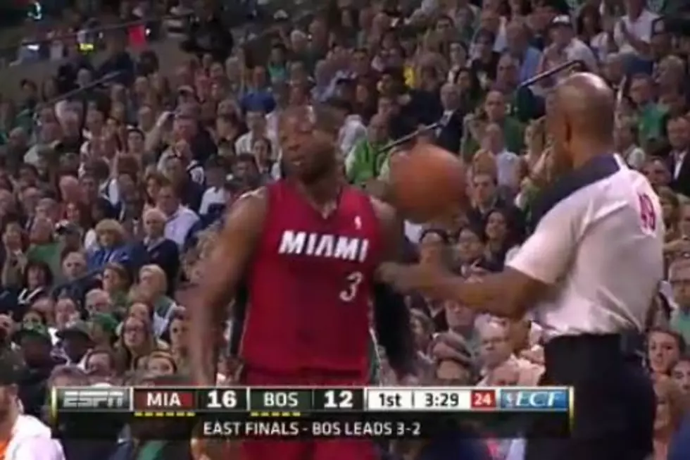 Dwyane Wade Gets a Ball to the Head Courtesy of Celtics Fan