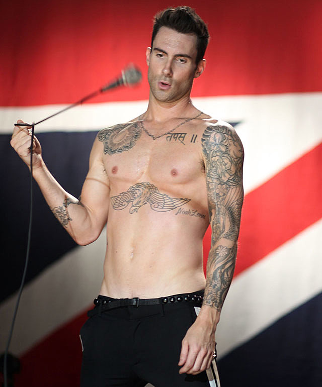 Adam Levine shirtless Christopher Polk Getty Images